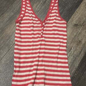 Old Navy pink and White Striped Sleeveless Top